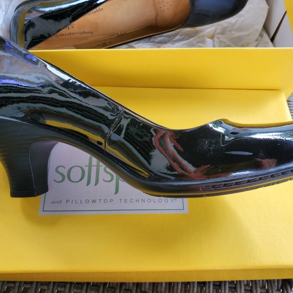 Black Patent Leather Softspots Sz 8